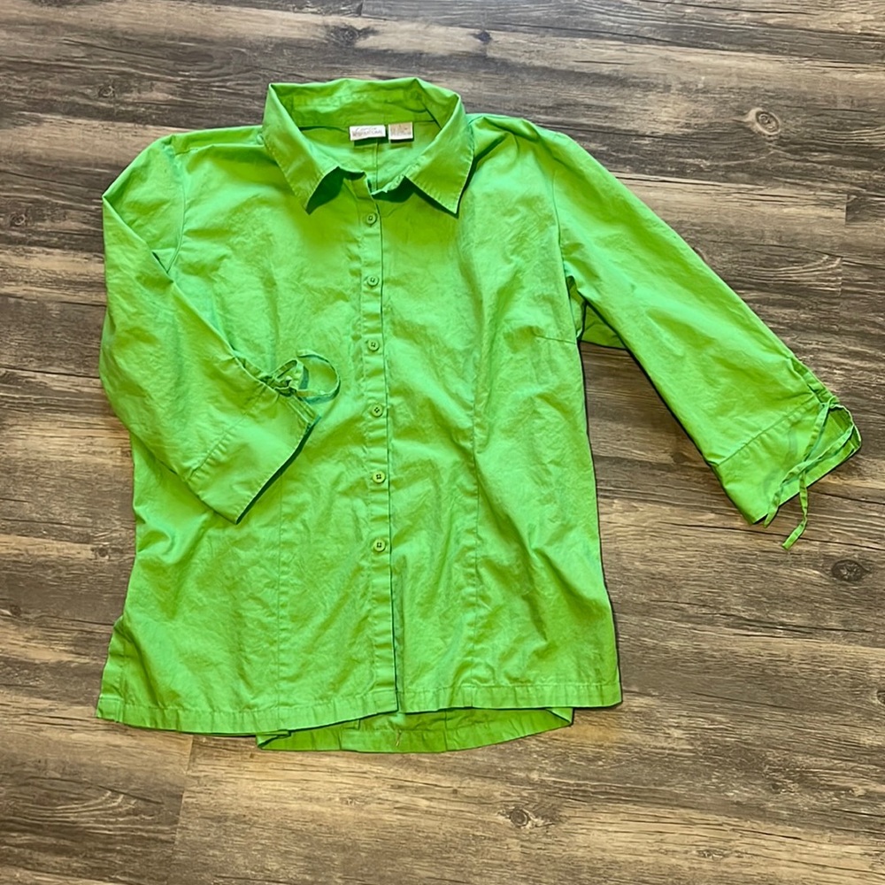 FIORLINI BUTTON DOWN WOMEN’S SHIRT. GREEN. SIZE L